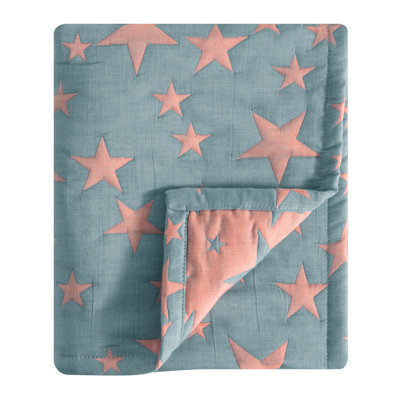 Couverture pour tout-petit réversible 100% mousseline 100% coton doux, respirante, légère et imprimée toutes saisons, 45 po x 60 po (paquet de 1)