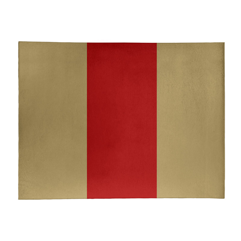 Tapis de zone ivoire à rayures de football san francisco, Rectangle 8 pi x 10 pi