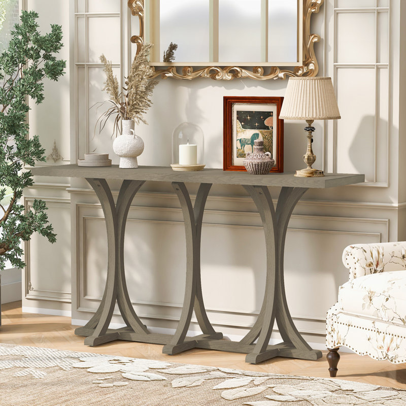 Console en bois 59,8 po, Gris
