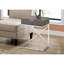Table d'appoint élégante avec grand tiroir de rangement et structure métallique minimaliste, accent moderne, plateau taupe spacieux