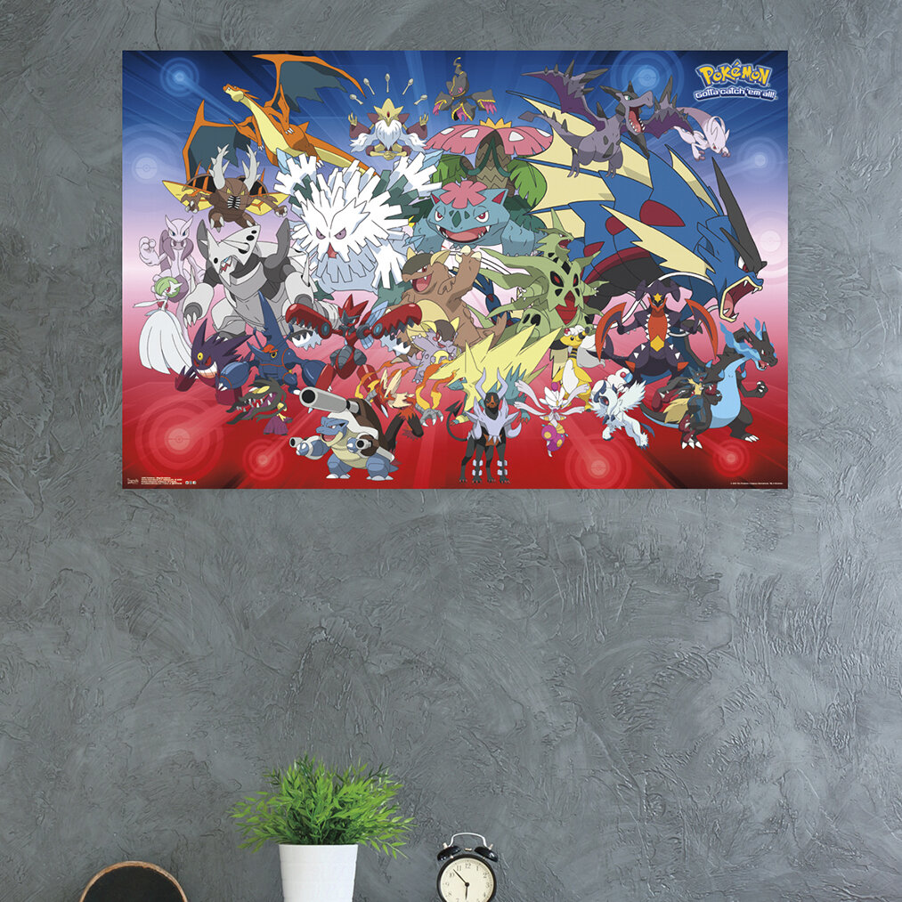 Trends International Pokemon Mega Evolutions Wall Poster 22.375 x 34,  Dormitory