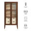 Nell 71" Glass Door Tall Display Storage Cabinet