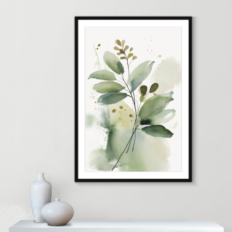 «Greenery Serenade I» par Irena Orlov, L 29,5 po x H 41,5 po, Matted Print, Noir satiné