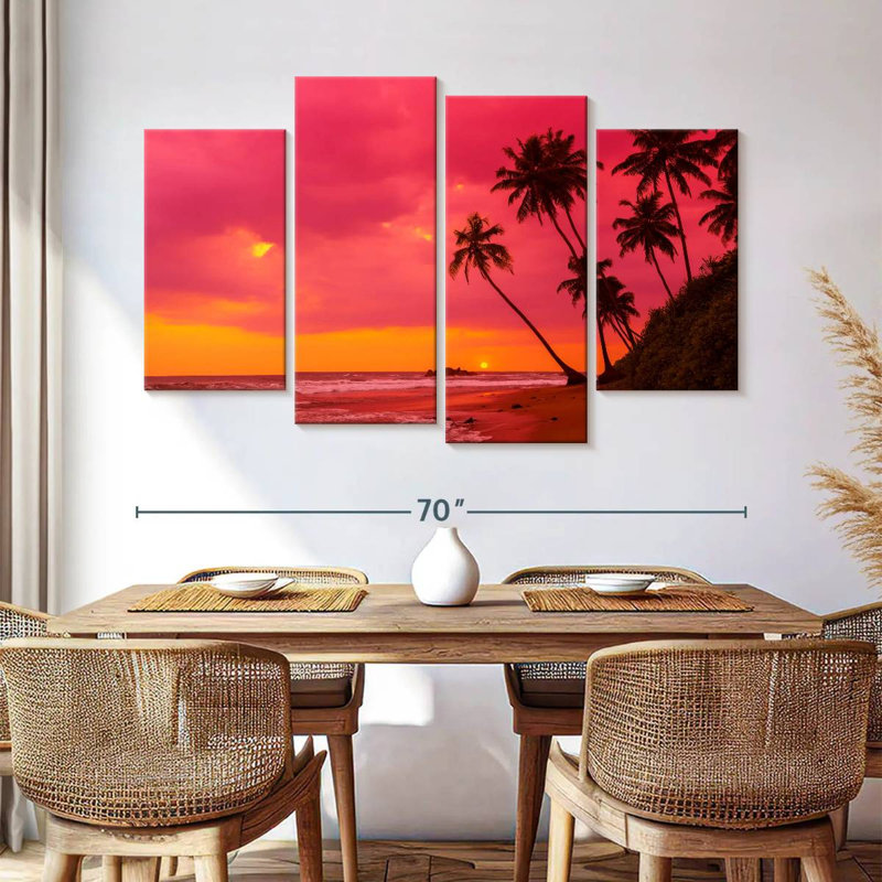 Coucher de soleil rose Gillard, H 42 po x l 68 po