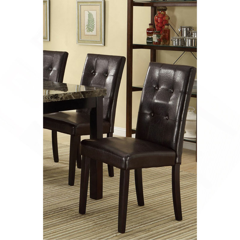 Ensemble de salle à manger 7 pièces et 6 chaises d'appoint rembourrées en faux marbre