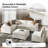 Gosport 43.5"W Modern Oversized Down Blend Ottoman With Solid Wood Legs-121443288