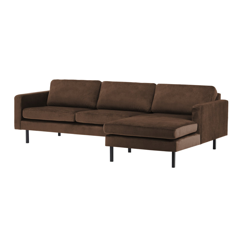 Cobden Corner Sofa, Right Hand Facing, Brown Polyester Blend