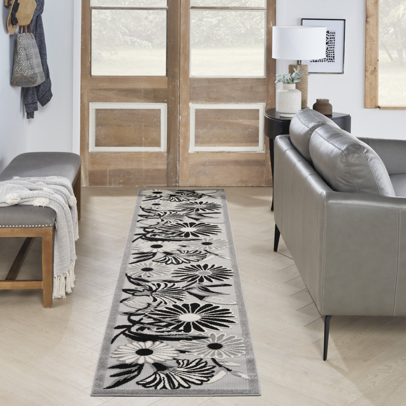 Ameleah Floral Indoor / Outdoor Rug, Runner 2'3" x 12'
