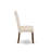 3 Piece Kitchen Table & Chairs Set Contains a Round Dining Room Table with Dropleaf and 2 Cream Linen Fabric Parson Dining Chairs, Mahogany-476447716-476447719-429625714