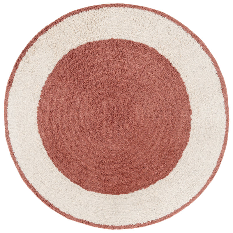 Tapis Easy Care 220 ivoire / rouille, Rond 5 pi
