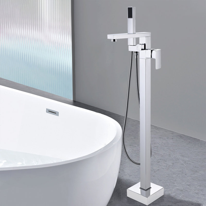 Freestanding Tub Filler with Diverter, Chrome