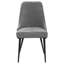 De 2 chaises grises modernes de style Mid-Century - dossier solide, pieds en métal gris acier confortables, design de pieds