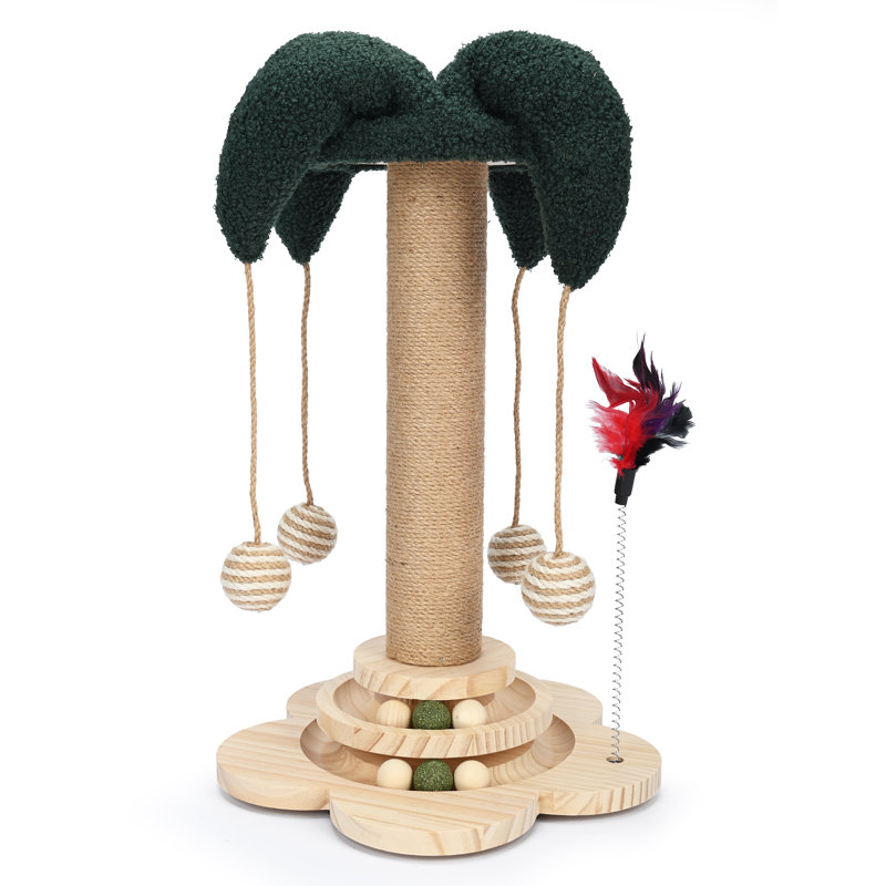 19.68” Cat Tree With Sial Scratching Post ，Catnip Ball＆Feather