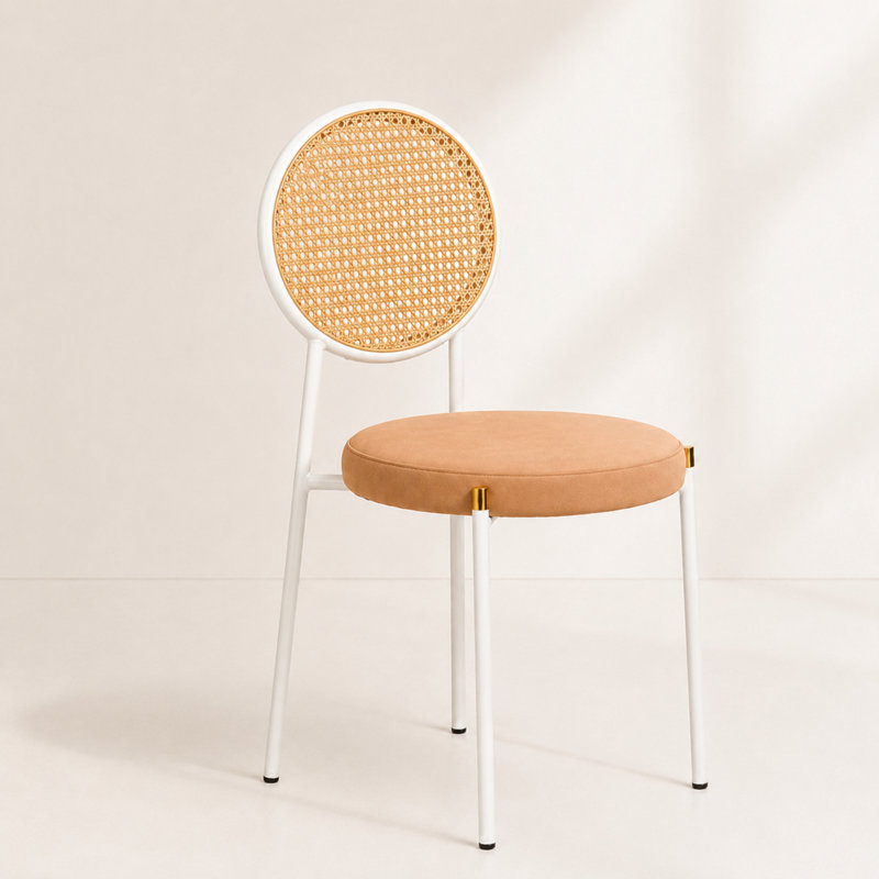 Chaise de salle à manger en rotin Charlotta, 1, Brun