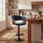 Blue Adjustable Height Bar Stools With Fabric Seat Swivel Stool With Backrest For Kitchen Island Bar Home Pub-1546840795