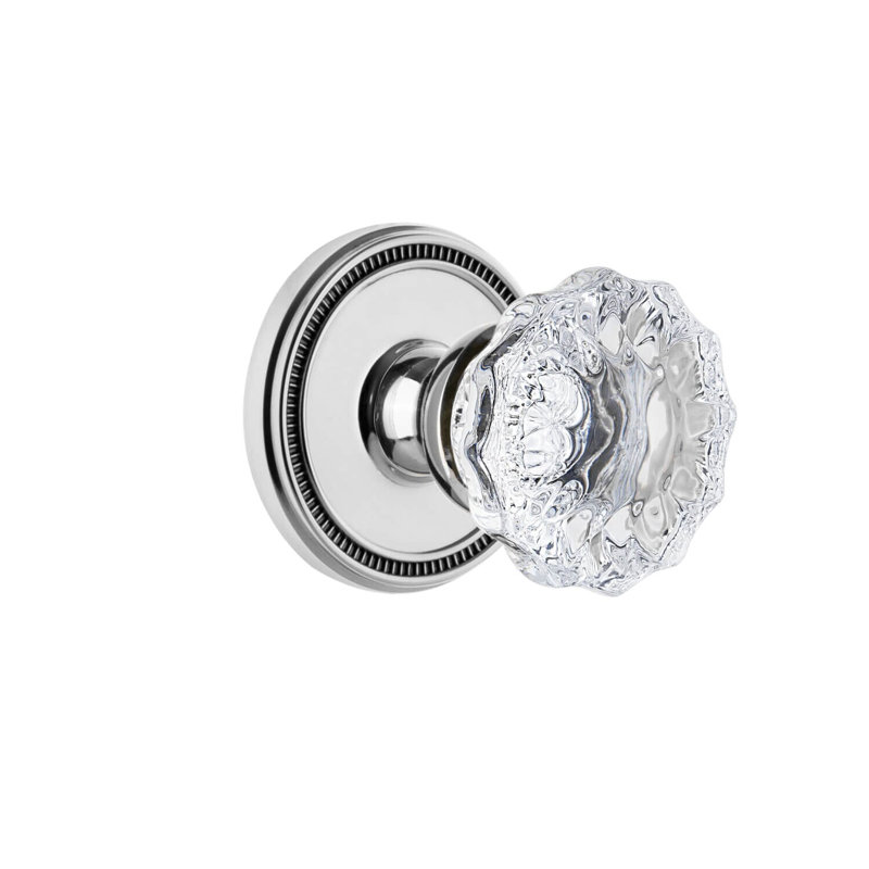 Grandeur Soleil Rosette with Fontainebleau Crystal Knob, 2 3/8", Privacy (Bed & Bath)