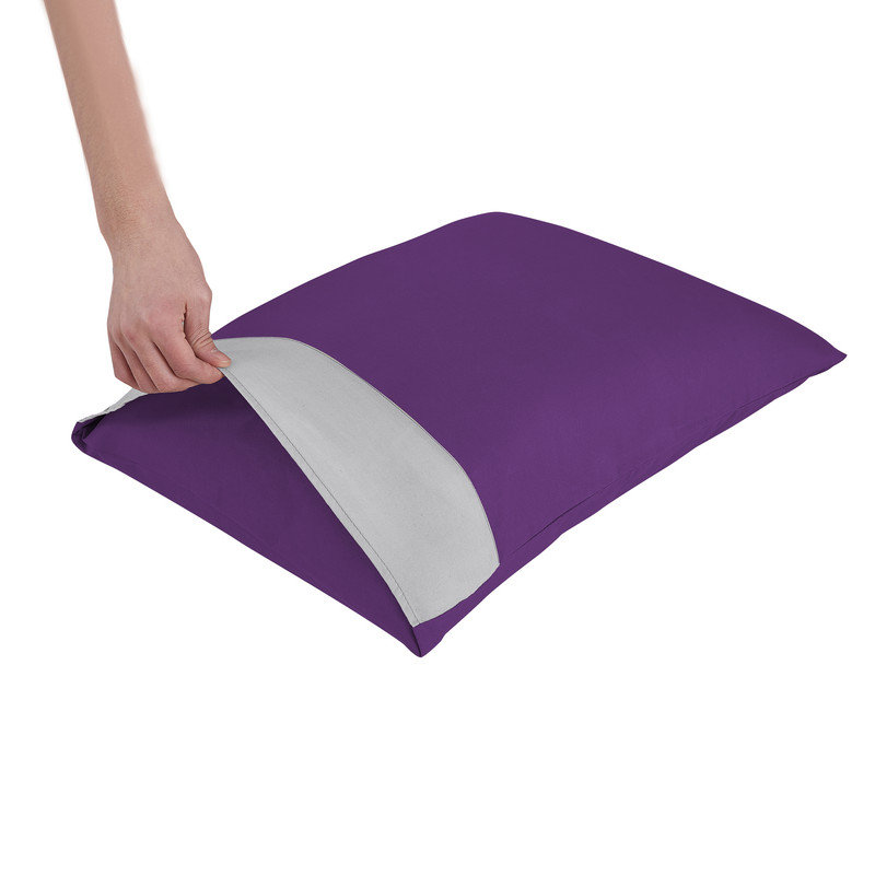 2 Pcs Patchwork Pillowcase, King Pillowcase, Drak Purple