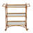 Metal Rolling 3 Mirrored Shelves Bar Cart with Handles