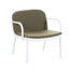 Ensemble de conversation 3 pièces pour l'extérieur - Structure en polypropylène blanc, coussins, 2 fauteuils club et 1, patio assorti, rouille, décoloré avec coussins de style contemporain, léger, respirant