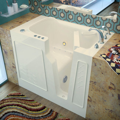  Therapeutic Tubs 26 in. x 46 in. Right Drain Quick Fill Walk-In Air Tub in Biscuit