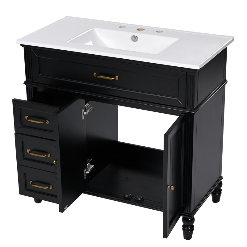 Ensemble de meuble-lavabo simple 36 po Nova, Noir