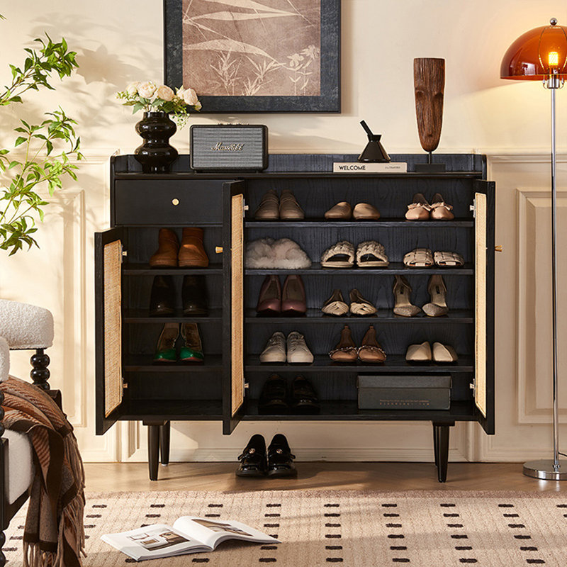 Modern Black Solid wood Shoe Storage