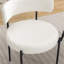 2 chaises de salle à manger modernes blanches - siège rembourré de mousse avec housse en forme de boucle (de 2) avec base en fer stable