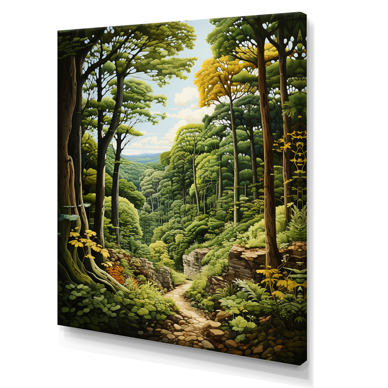 " Canopy Portrays Trees Forest V ", 40" H x 30" W x 1.5" D, Wrapped Canvas