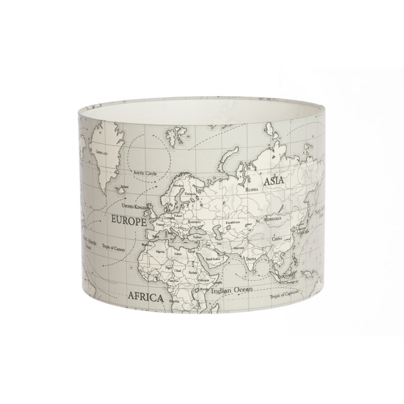 Cotton Drum ( Screw On ), Grey, Pendant Shade, 25cm H x 40cm W x 40cm D