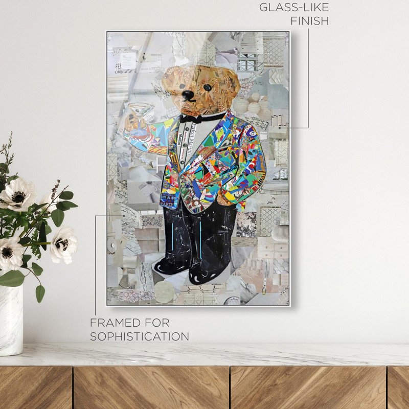 Oliver Gal Tall Elegance by Katy Hirschfeld Animals - Framed Acrylic Glass Wall Art, 30" H x 20" W, White