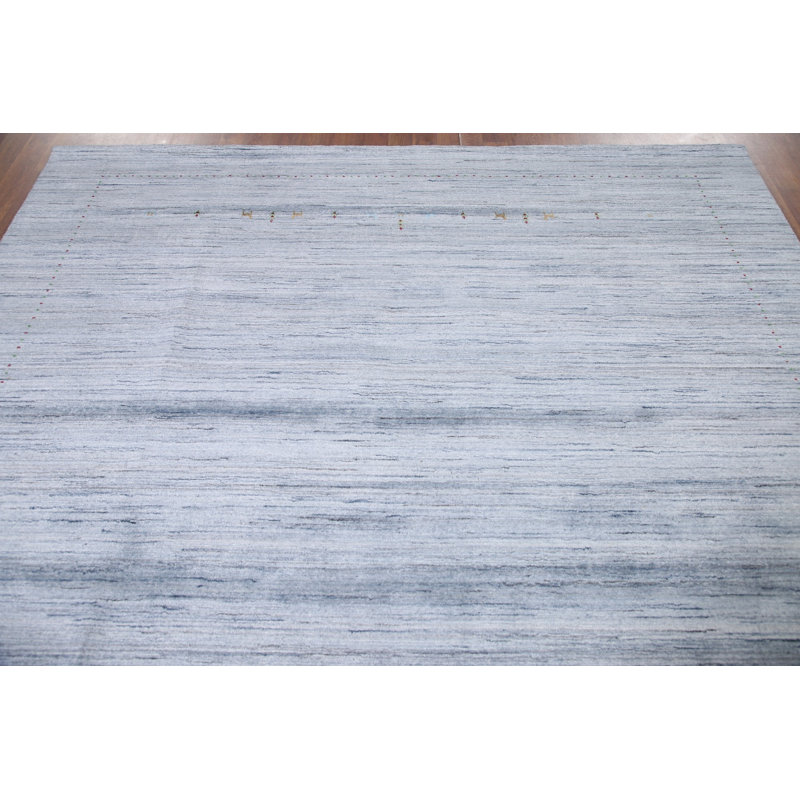 Tapis ivoire et bleu Gabbeh