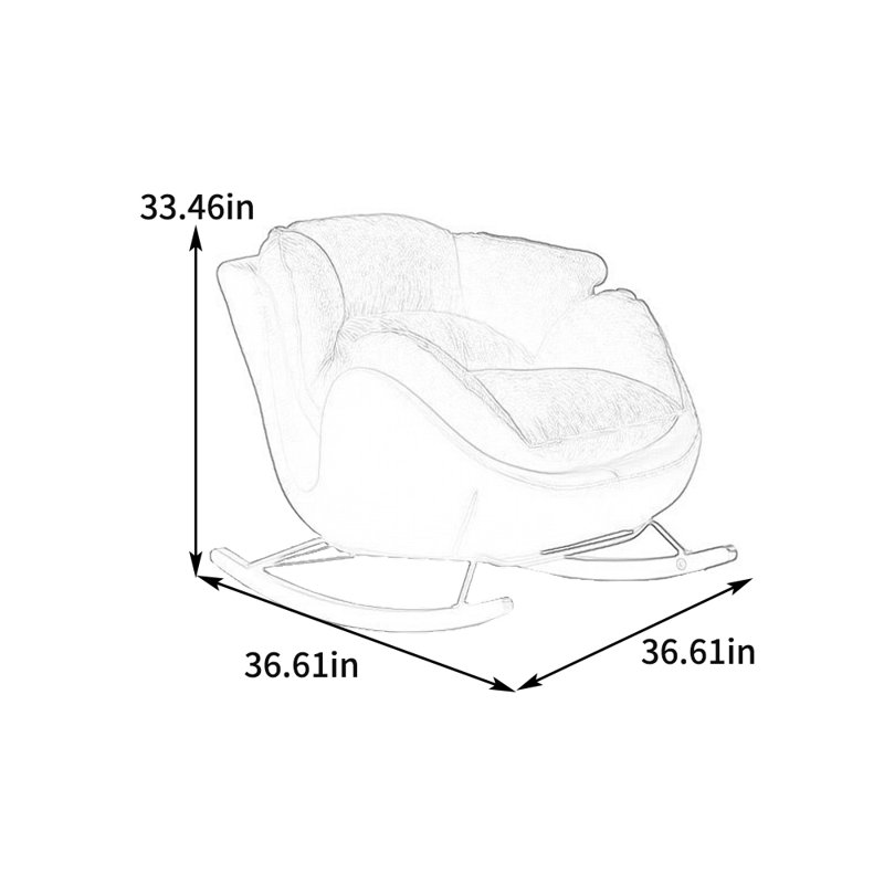 Chaise berçante ergonomique, Crème, crème, Brun