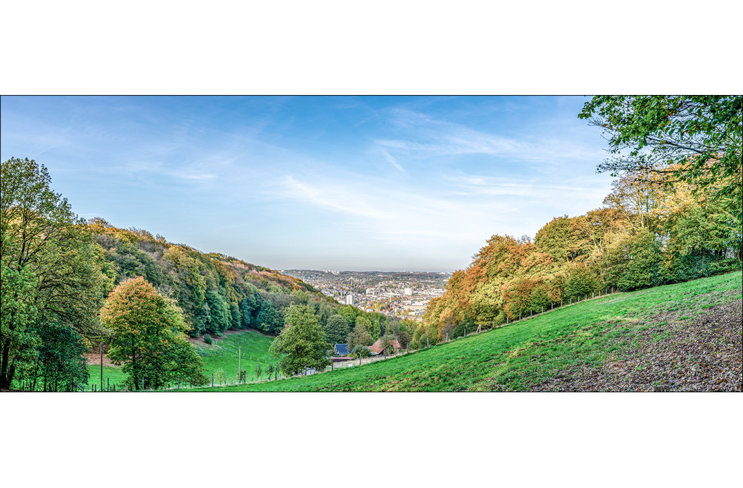 Wuppertal – Rahmenloser Panorama-Kunstdruck auf Floatglas