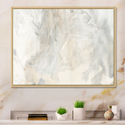 Fluid Art Waves In Shades Of Cream III - Print on Canvas