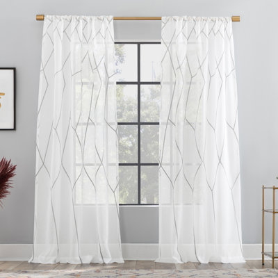 Scott Living Wallis Sheer Curtain Panel - 52x84 Inch Ivory Linen Blend Rod Pocket