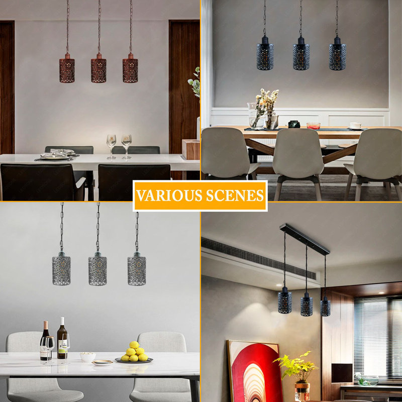 Nayla 3 - Light Kitchen Island Pendant, White, White, Yes