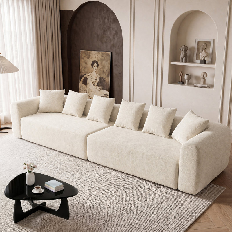 Canapé modulaire Modern, Beige, H 24,8 po x l 144,4 po x P 24,8 po