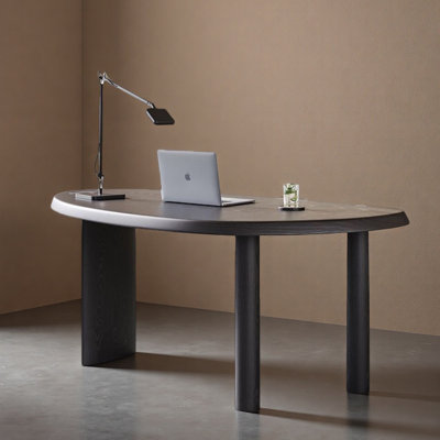 Modern Solid Wood Desk with Ergonomic Edge