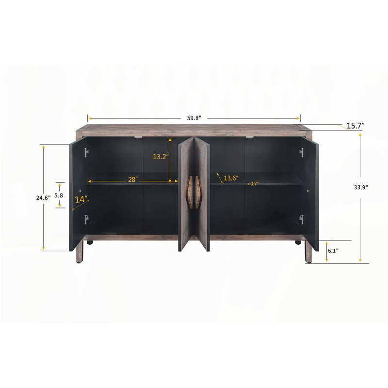 Armoire à poignée de porte sculptée