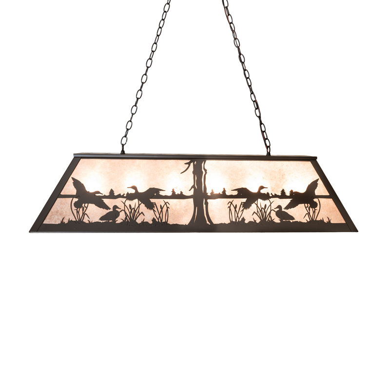 48" Long Ducks In Flight Oblong Pendant