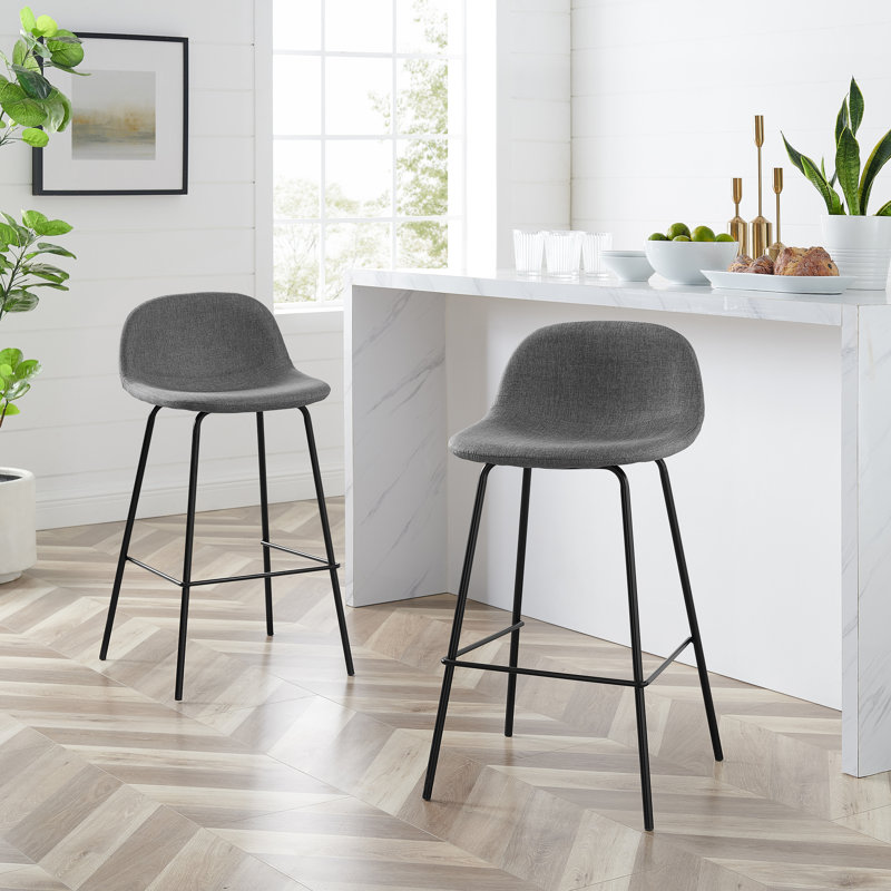 Tabouret de bar et de comptoir Lillion, Gris, 26.5"