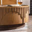 Table basse ronde moderne en bois avec piédestal robuste