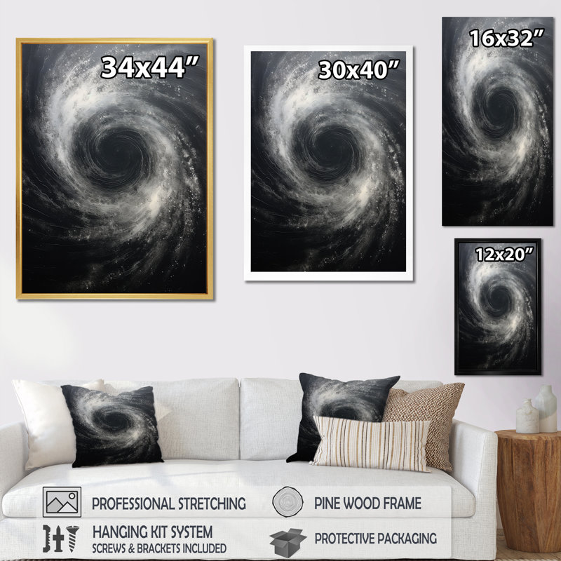 Clata - Abstract Spirals, impression d'art mural_106078, Impression dorée sur toile encadrée, H 32 po x l 16 po x P 1 po