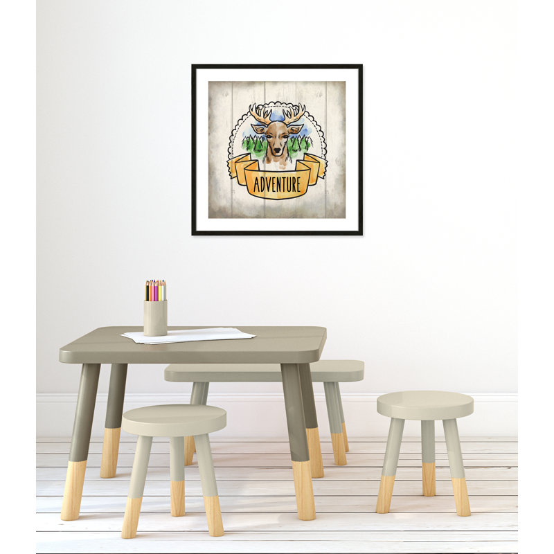 Adventure is out There 1, art encadré, 26.5" H x 26.5" W x 1.18" D, Cadre boîte à grain de bois noir