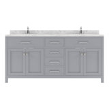 Amilia 72" Double Bathroom Vanity With Cultured Marble Top