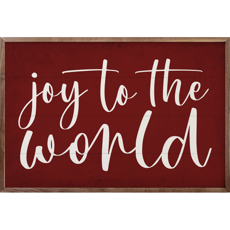 White Joy To The World Red, 10" H x 16" W x 1" D