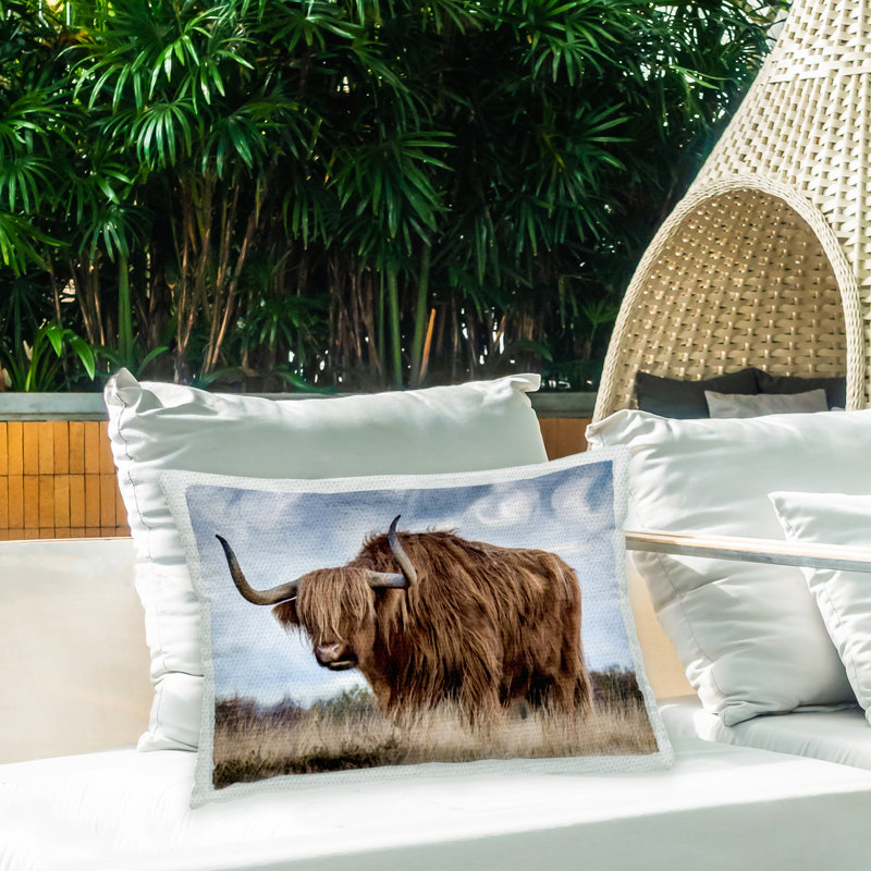 Coussin Highland Cow Landscape