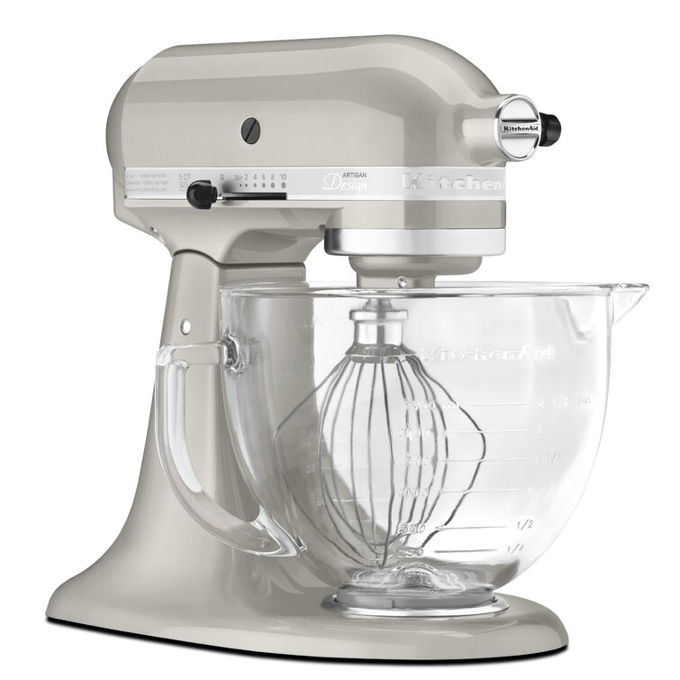 Kitchen Aid 5 Qt. Artisan Stand Mixer Frosted Pearl splash guard stainless  bowl! 