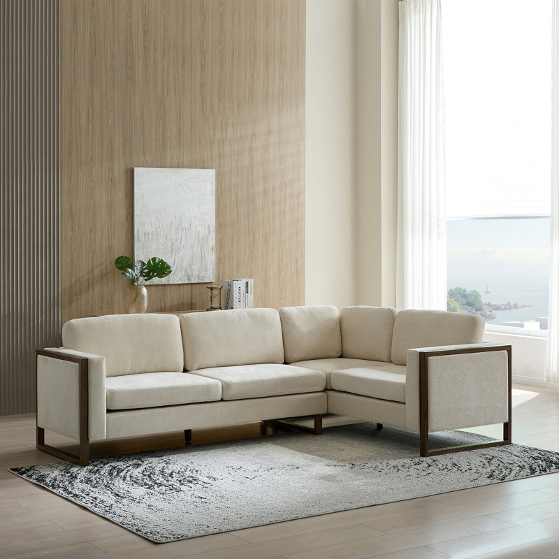 Canapé modulaire en L à accoudoirs carrés 2 pièces