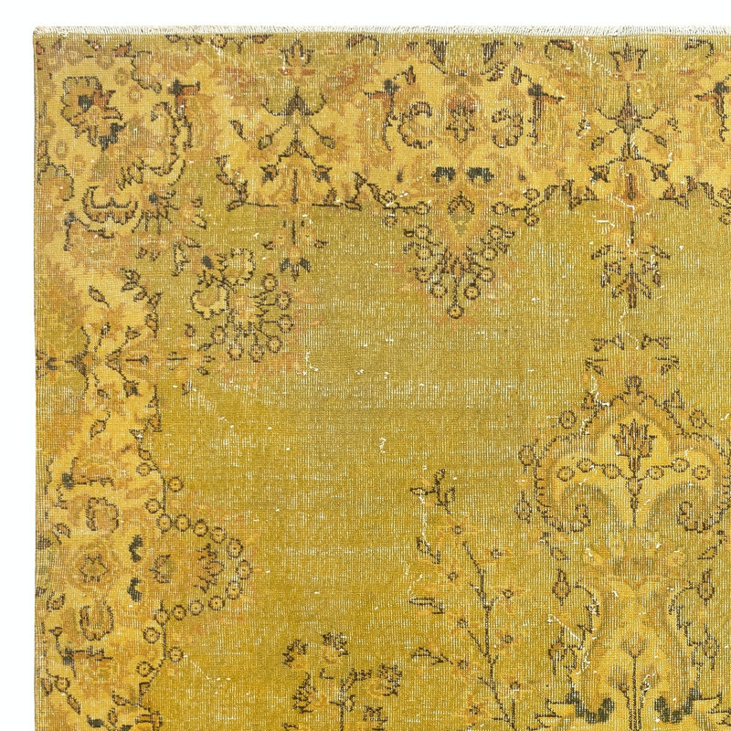 Tapis turc noué à la main de 7 x 10,8 pi. Tapis Medallion Design